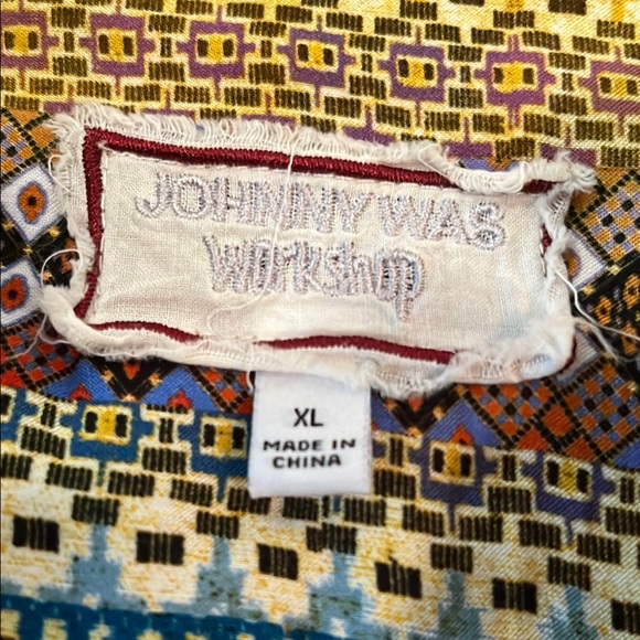 Johnny Was Yellow Casual Button Down Shirt - Picture 2 of 6